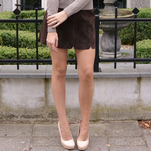 Zara Brown Suede Mini Skirt Sz Sm